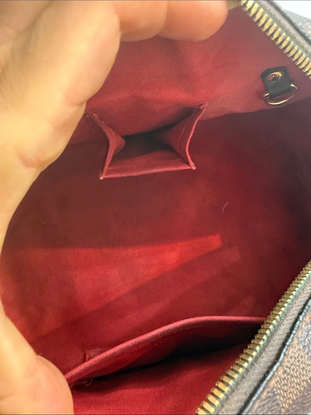 Louis Vuitton Brown Check Pattern Women's Satchel Handbag